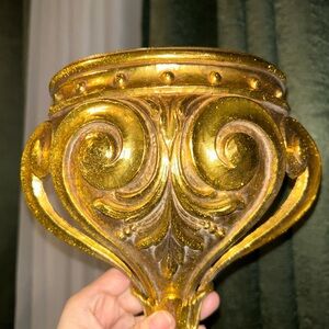Vintage Wall Planter Gold Ornate Retro Home Decor wall art collectible